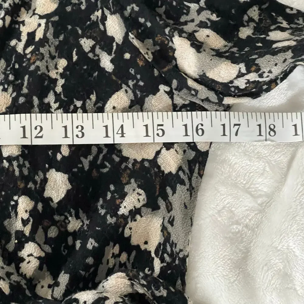 Free People Black and Cream Patterned Romper Shorts